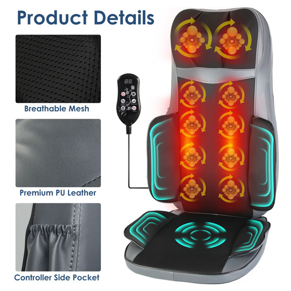 Relaxing massage Neck & Back Massager, 3D Kneading, Heat & Vibration, 3 Modes, 15-Min Auto Shutdown, Home & Car Use, Gift-8