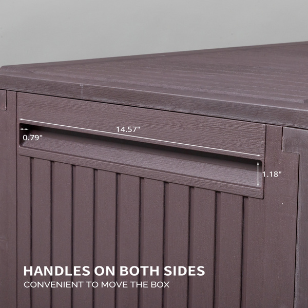 90gal  Outdoor Garden Plastic Storage Deck Box Chest Tools Cushions Toys Lockable Seat-6