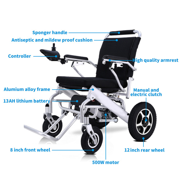 Lightweight Foldable Electric Wheelchair Intelligent All Terrain for Senior-3