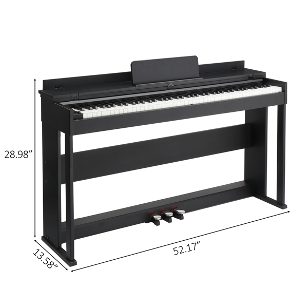 GDP-205S01 88 Keys Home Digital Piano Full Weighted Action Flip Type Keyboards with Furniture Stand, Power Adapter, Triple Pedals, Headphone，for All Experience Levels Black-2