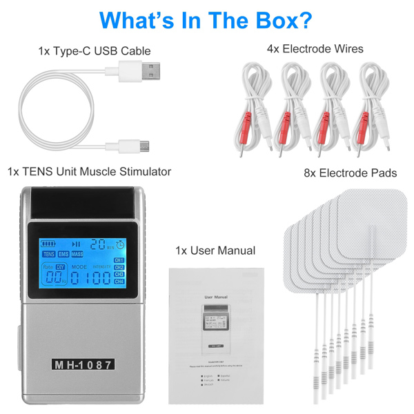 4-Channel Rechargeable TENS Unit with 8 Pads, 48 Modes & 4 Programs for Pain Relief, Muscle Training & Relaxation – Portable & User-Friendly-11