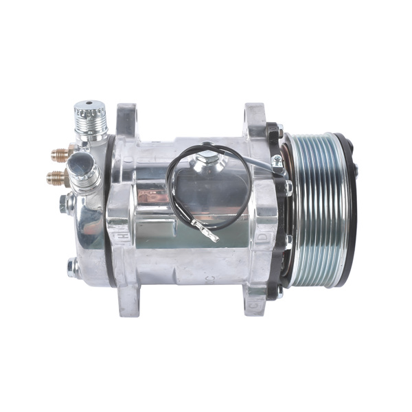 12V A/C Air Conditioning Compressor w/Clutch Replacement for Sanden 508 8-Groove Serpentine Pulley HC5004C-2