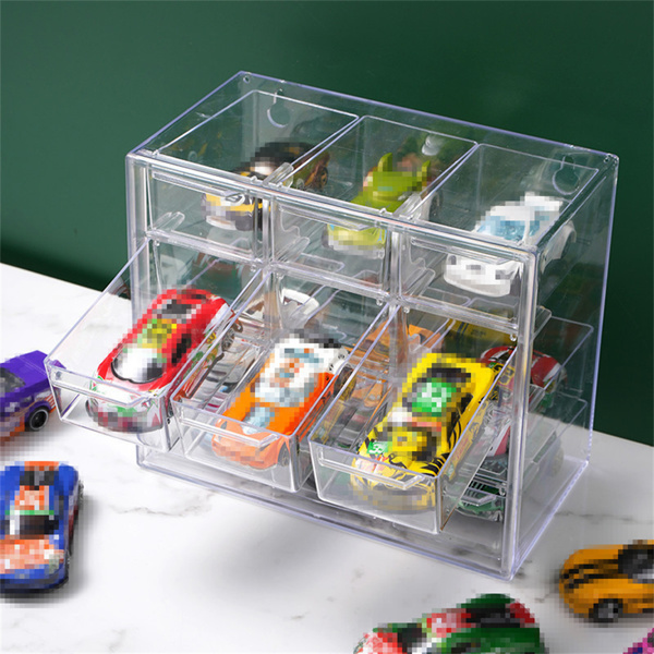 Clear Acrylic Display Case Storage Box Hold 12 Toy Cars For 1/64 Scale Model Car-17