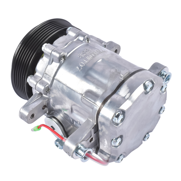 A/C Compressor with 6-Groove Pulley Fits for Sanden SD7 Style Serpentine Belt HC5005BK HRC55824-BK-6
