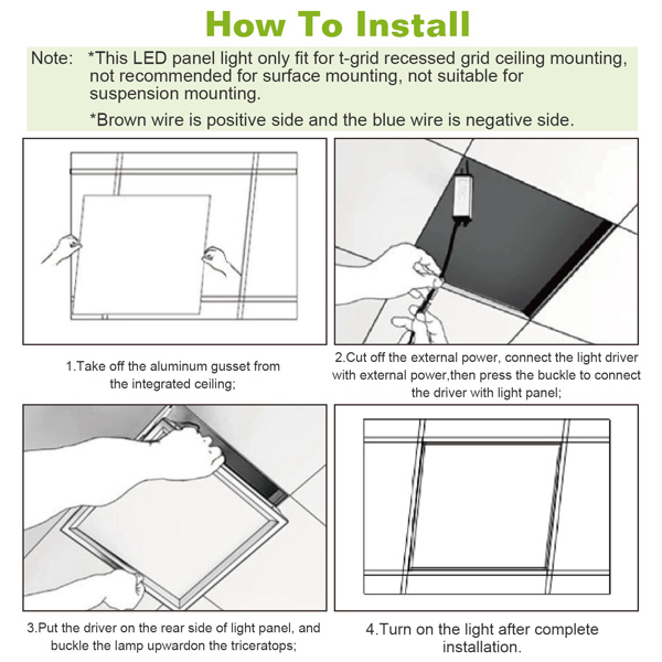 2 PCS 48W 2FT LED Panel Light 5800LM 7000K Ceiling Lighting 150W Equivalent LED Troffer Recessed Edge-Lit-7