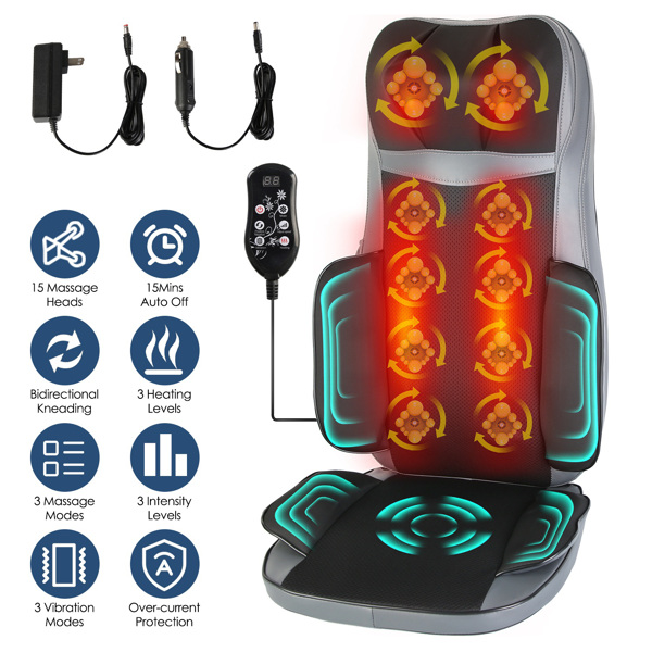Relaxing massage Neck & Back Massager, 3D Kneading, Heat & Vibration, 3 Modes, 15-Min Auto Shutdown, Home & Car Use, Gift-1