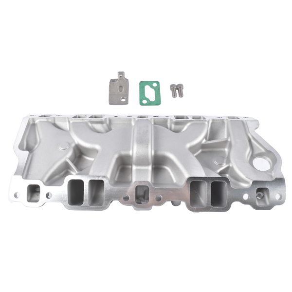 2104 Front Dual Plane Intake Manifold Fits for Small Block Chevy SBC 262-400 V8 1987-1995-6