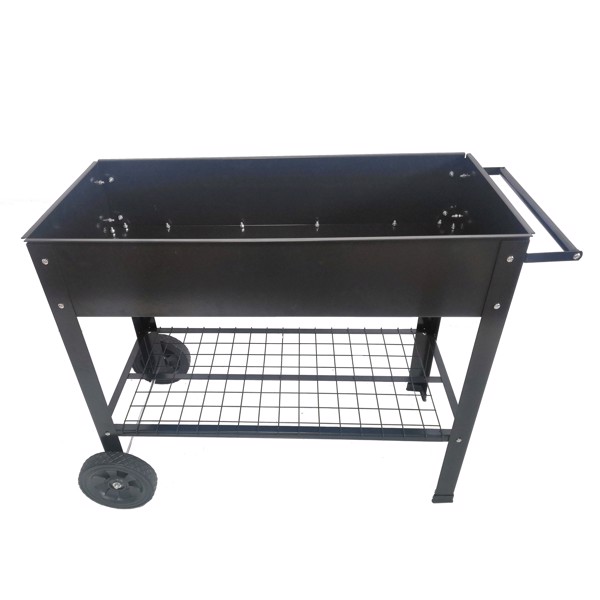 Mobile Metal Raised Garden Bed Cart with Legs, Elevated Tall Planter Box with Wheels for Outdoor Indoors House Patio Backyard Vegetables Tomato DIY Herb Grow Black -9