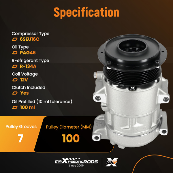 AC Compressor Fit For Toyota Camry 2.4L RAV4 2007-2009 8831042270 6SEU16C w/Clutch-5