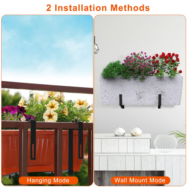Adjustable Heavy-Duty Iron Planter Bracket | 6.1-11.6" Extendable Tray + 2.36-6.9" Two-Level Adjustable Hook-4