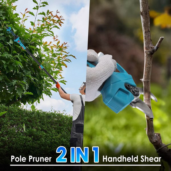 2-in-1 Electric Pruning Shear with Pole - 850W Brushless Motor, 200min Run Time, 4.5-6.3ft Extension for Perfect for Hedges, Trees, and Gardens-6