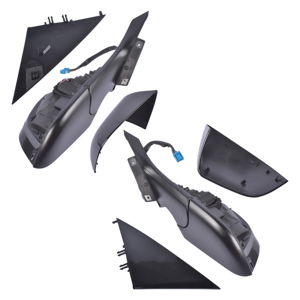 Left Driver+Right Passenger Side Mirror Black Fit for Tesla Model 3 M3 2017-2023 EV/BEV ABS Plastic Front Heated Side View 13PIN Memory Recall Power Glass Adjusted Power Fold 51167177128-3