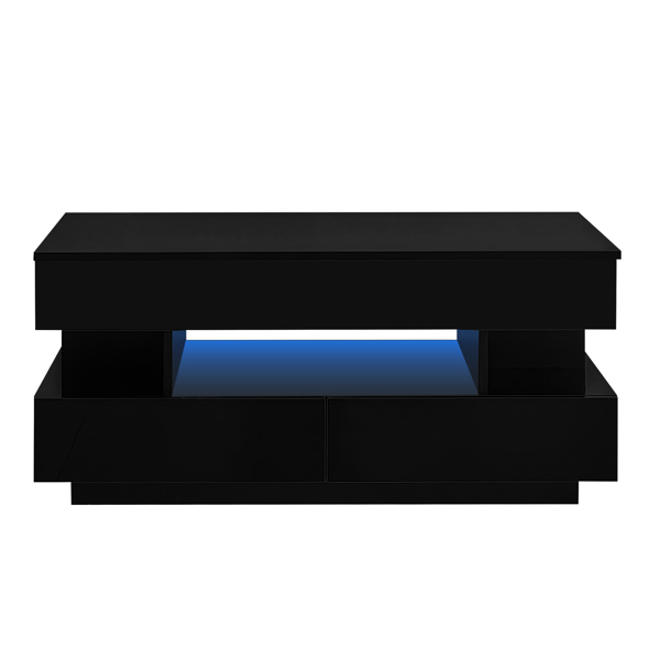  Lift-Top Coffee Table with 2 Drawers, Modern Coffee Table with Adequate Hidden Compartment, Multi-Functional Lift-Top Coffee Table with High-Gloss Finish for Living Room-16