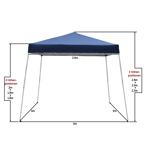 8*8ft Portable Home Use Waterproof Folding Tent Blue-67