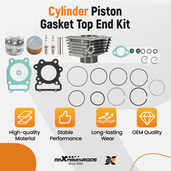 Cylinder Piston Top End Rebuild Kit for Honda TRX 300 Fourtrax FW 4x4 2x4 88-00-5