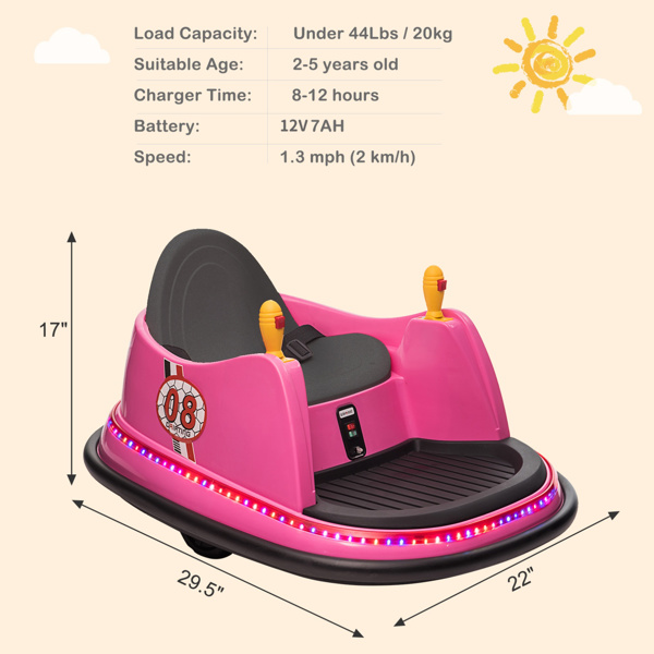 12V 7A.h Bumper Car Pink-7