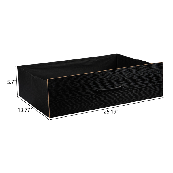 Single row 5 layers 5 drawers facing cloth drawer cabinet particle board non-woven fabric 70*40*93.3cm black-2