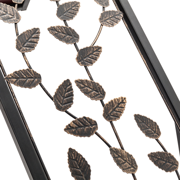 54*30.5*21CM Leaf Pattern Iron Side Table Coffee Table Brown-17