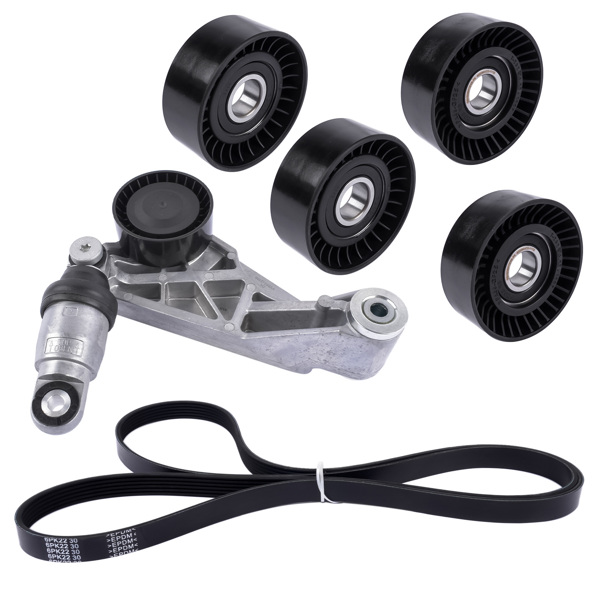 正时套装 6Pcs Drive Belt Kit W/ Tensioner & Idler Pulleys For 2012-2018 Jeep Wrangler JK 3.6L 04627038AA 4627041AA -5