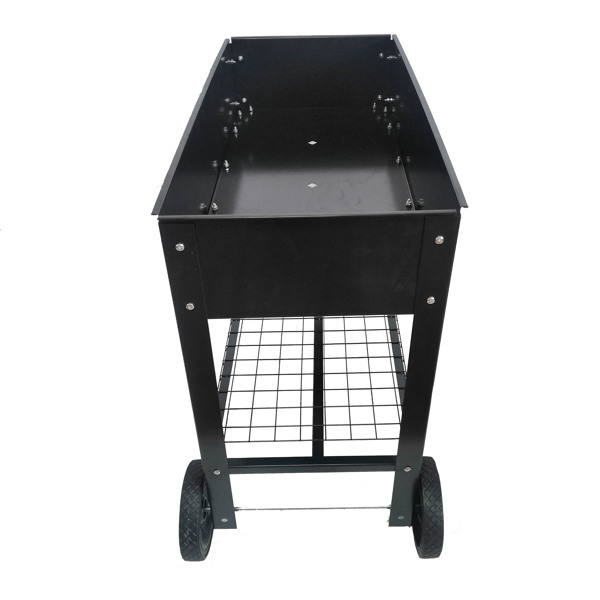 Mobile Metal Raised Garden Bed Cart with Legs, Elevated Tall Planter Box with Wheels for Outdoor Indoors House Patio Backyard Vegetables Tomato DIY Herb Grow Black -3