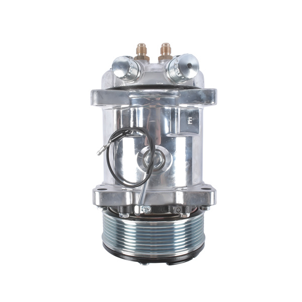 12V A/C Air Conditioning Compressor w/Clutch Replacement for Sanden 508 8-Groove Serpentine Pulley HC5004C-4