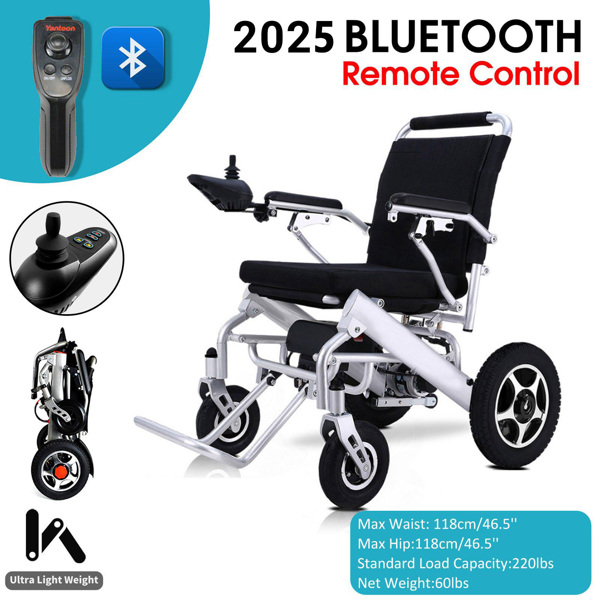 Lightweight Foldable Electric Wheelchair Intelligent All Terrain for Senior-16
