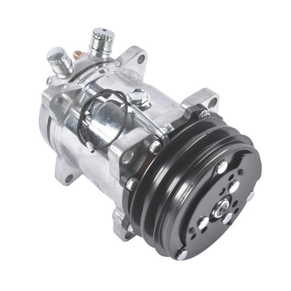 12V Air Condition Compressor w/Clutch Replacement for Sanden 508 2-Groove V-Belt Pulley HC5001C-5
