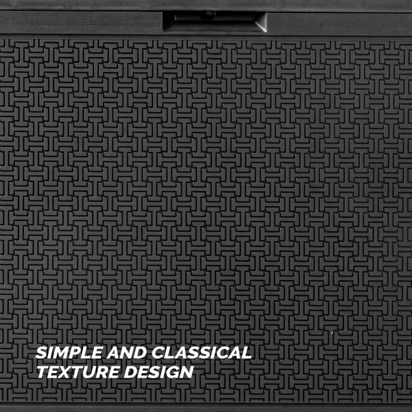 90gal  Outdoor Garden Plastic Storage Deck Box Chest Tools Cushions Toys Lockable Seat-8