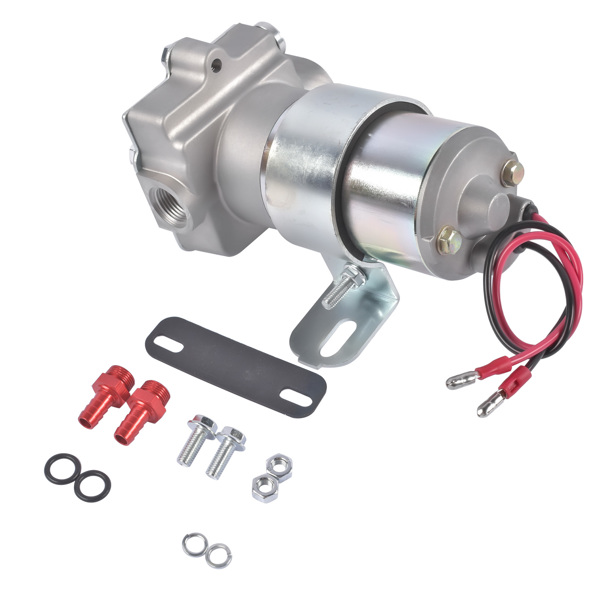 Electric Fuel Pump 97 GPH 7 PSI Universal Red Fit for Holley Demon Carburetor Chrome Aluminum 71 GPH at 4 PSI 3/8" NPT Inlet/Outlet F53001 F53001C-5