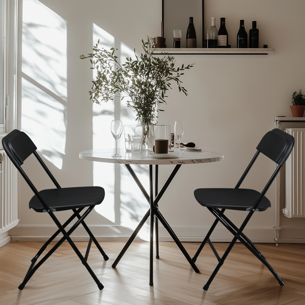 【Replace 8542051】4pcs Injection Molding Classic Garden Plastic Folding Chair Black-2