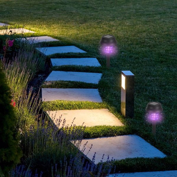 Outdoor Solar Bug Elimination Torches (Set of 4) – UV Light & White Light,  532 V Grid, IPX Waterproof, Easy-Install Lawn Stakes for Yard, Camping, Picnic-1
