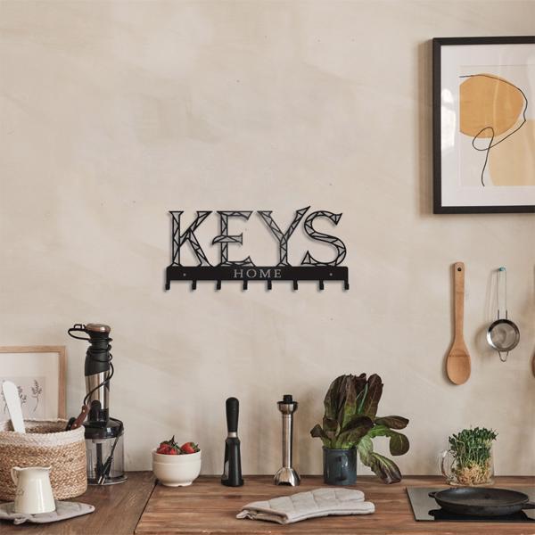 1pc Metal Wall - Mounted Key Holder Hook: A Stylish Decorative Wall Decoration. The Punching/Adhesive Installation Storage Solution Ensures Easy and Neat Key Organization.Wall Sculptures.-33