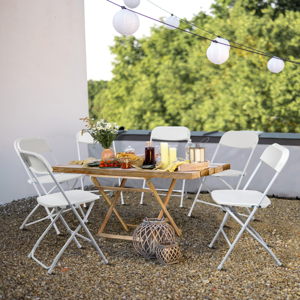 【Replace 10995986】10pcs Injection Molding Classic Garden Plastic Folding Chair White-2