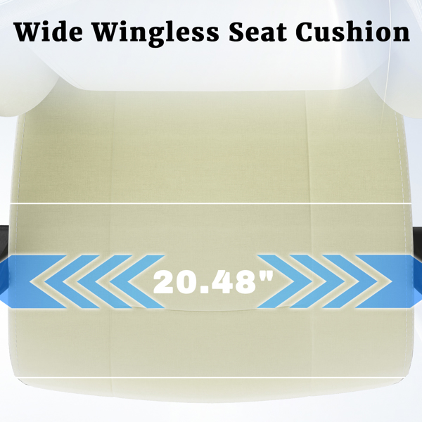 Ergonomic Gaming Chair, Video Game Chair with Massage Lumbar Support and Footrest, Height Adjustable Fabric Computer Chair with Pocket Spring Cushion, White-5