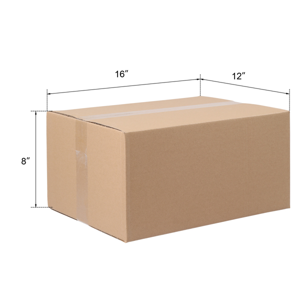 50 pieces, 16" x 12" x 8" (40.6x30.5x20.3cm) thickness 3mm corrugated cardboard box, brown paper color-3