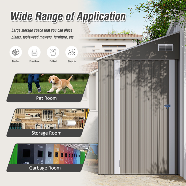 Campcraft Optional two-color storage shed, single hinge door, solid structural design, good ventilation, surface with protective film, and suitable for various scenarios-5