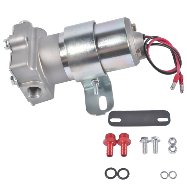 Electric Fuel Pump 97 GPH 7 PSI Universal Red Fit for Holley Demon Carburetor Chrome Aluminum 71 GPH at 4 PSI 3/8" NPT Inlet/Outlet F53001 F53001C-4