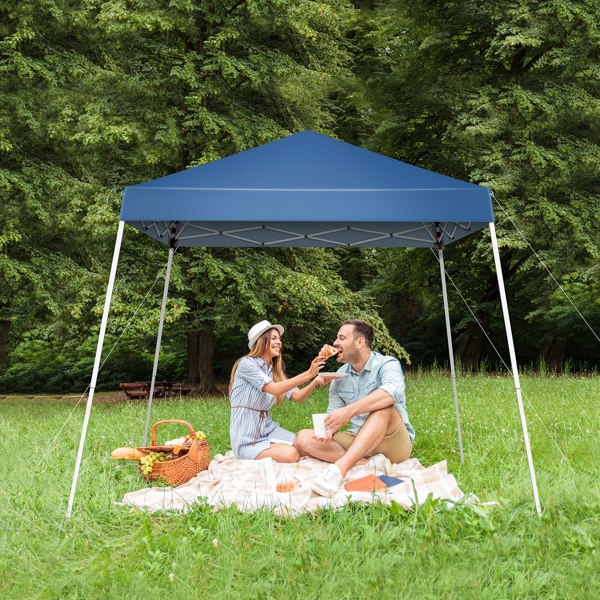 2.4 x 2.4m Portable Home Use Waterproof Folding Tent Blue-11