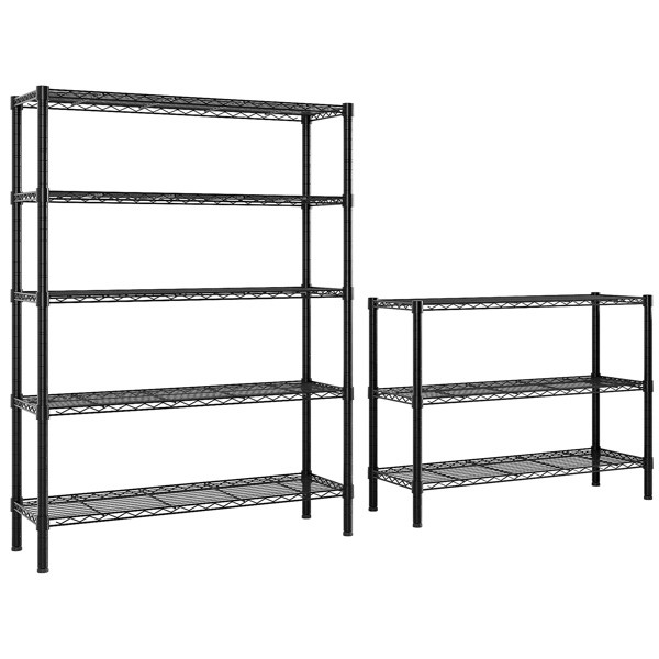 49.2''W  Adjustable  Storage Shelves   NSF  Wire Shelving Unit Multiple rows   Shelving for Storage Rack Shelves for Storage Heavy Duty Garage Shelf Pantry Shelves Kitchen Shelving,  49.2''W*70.86''H*-5