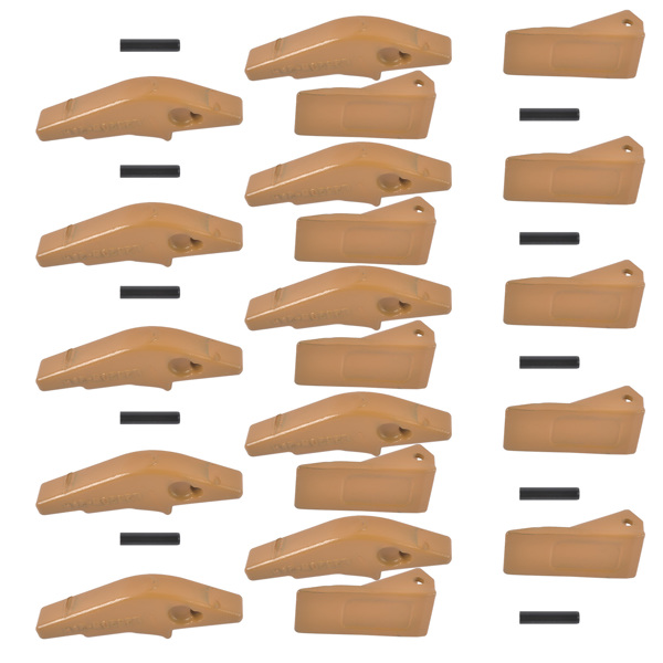Weld-on Flush Mount L2520N-2AH Bucket Shanks 2A Bucket Teeth with Pins Fit for Many Small Backhoe Mini Excavator and Tractor Buckets 10 Packs-4