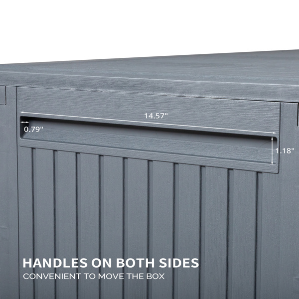 90gal  Outdoor Garden Plastic Storage Deck Box Chest Tools Cushions Toys Lockable Seat-7