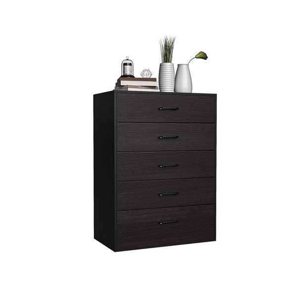 Single row 5 layers 5 drawers facing cloth drawer cabinet particle board non-woven fabric 70*40*93.3cm black-5