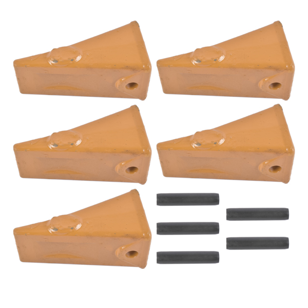 5× X156 X156S Dirt Teeth Bucket Teeth / Tooth with P156 Roll Pins Alloy Steel Fits Existing 156 Series Adapters Length: 4.5" Width: 2.25 " Height: 2.2"-3