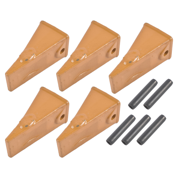 5× X156 X156S Dirt Teeth Bucket Teeth / Tooth with P156 Roll Pins Alloy Steel Fits Existing 156 Series Adapters Length: 4.5" Width: 2.25 " Height: 2.2"-5