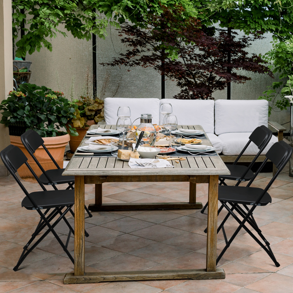【Replace 8542051】4pcs Injection Molding Classic Garden Plastic Folding Chair Black-7
