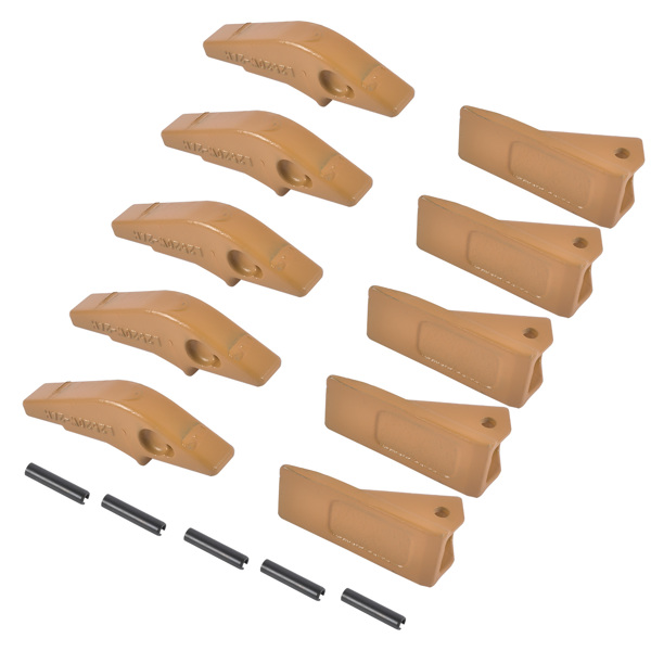 Weld-on Flush Mount L2520N-2AH Bucket Shanks 2A Bucket Teeth with Pins 5 Packs Fit for Many Small Backhoe Mini Excavator and Tractor Buckets-6