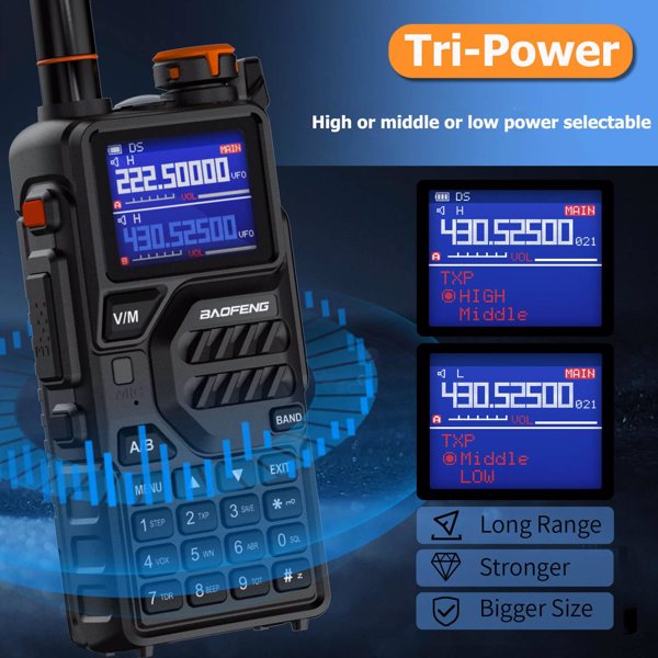 BAOFENG K5PLUS 10w Ham Radio Long Range (Upgraded of UV-5R) Portable Handheld Walkie Talkies Long Distance, Two Way Radio with Copy Frequency, AM,USB-C Charging, NOAA Weather Receiver for Hunting,-13