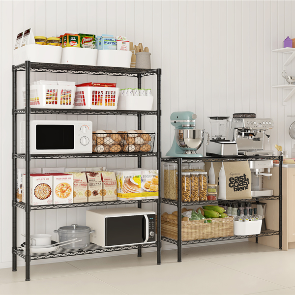 49.2''W  Adjustable  Storage Shelves   NSF  Wire Shelving Unit Multiple rows   Shelving for Storage Rack Shelves for Storage Heavy Duty Garage Shelf Pantry Shelves Kitchen Shelving,  49.2''W*70.86''H*-21