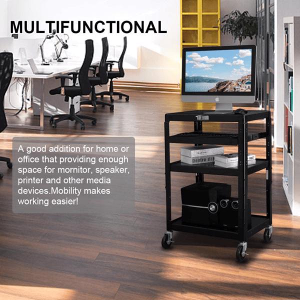 Cart Rolling Storage Stand with Keyboard Shelf-3