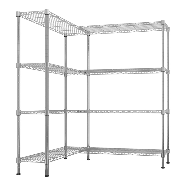 58''W  Adjustable  Storage Shelves 1200LBS  NSF  Wire Shelving Unit 4 Tier Metal Shelving for Storage Rack Shelves for Storage Heavy Duty Garage Shelf Pantry Shelves Kitchen Shelving,  58''W*59.06''H*-21